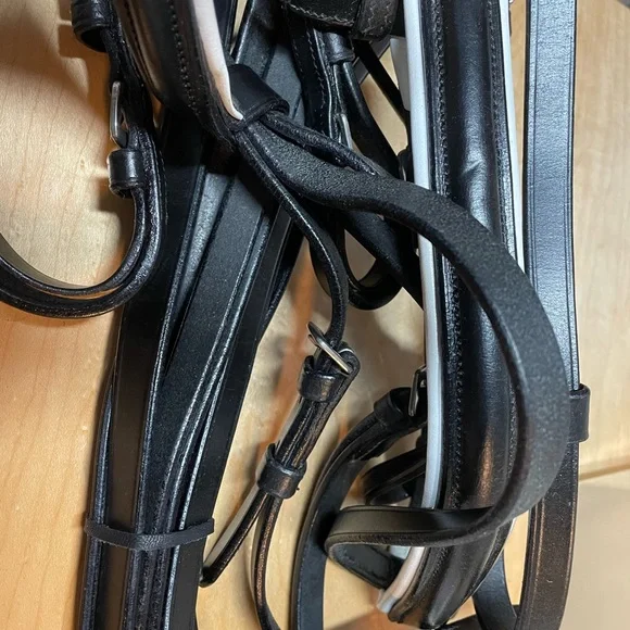Paris Tack Weymouth Bridle with double reins (black) COB - Picture 3 of 6